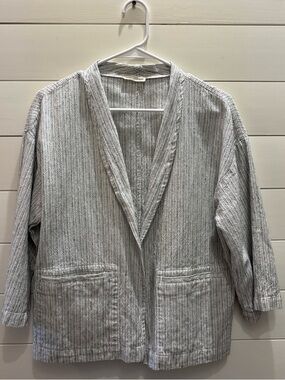 Eileen Fisher Pinstripe Open-Front Jacket